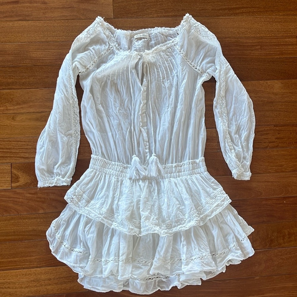LoveShackFancy White Cotton Mini Dress 2 Sm Med